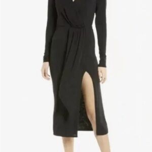 Good American Elegant Black Long Sleeve Dress
